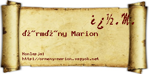 Örmény Marion névjegykártya